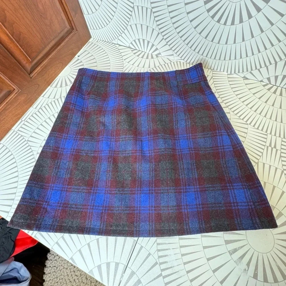 41 Hawthorn Women’s‎ Mini Skirt Wool Blend Blue/Burgundy/Gray Size Medium